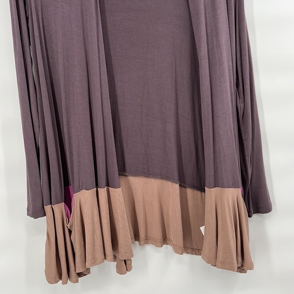 LOGO Lori Goldstein flowy buyer soft cardigan size small pockets lavender - Picture 6 of 8